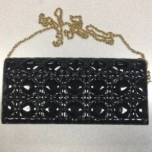 Lady Dior Patent Lambskin Clutch Wallet on Chain